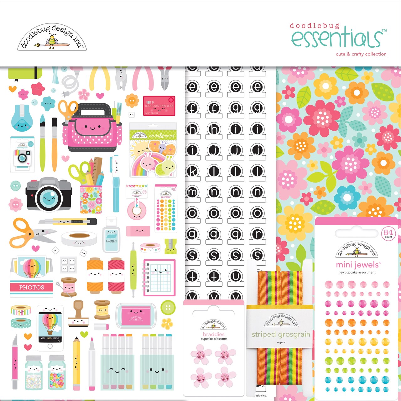 Doodlebug Essentials Page Kit 12&#x22;X12&#x22;-Cute &#x26; Crafty